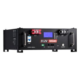 48V 200Ah LiFePO4 Lithium Battery, 2 Pack 100Ah, 10.24kWh Capacity, 51.2V Server Rack LiFePO4 Battery with Bluetooth, Max 6000 Cycles, LCD Displa
