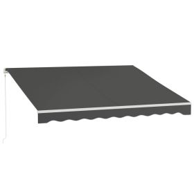 12' x 10' Electric Awning, Retractable Awning, UV Protection Sun Shade Shelter with Remote Controller and Manual Crank Handle for Deck, Balcony, (Option: Black-2020x250x205 mm)