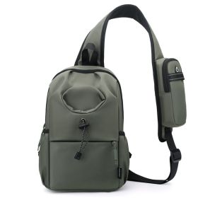 Men's Oxford Cloth Splash-proof Shoulder Crossbody Chest Bag (Option: Green)