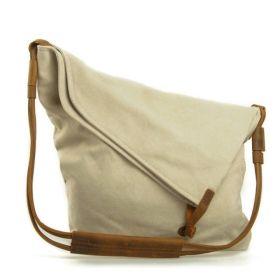 Crossbody retro art cloth bag (Option: Beige white)